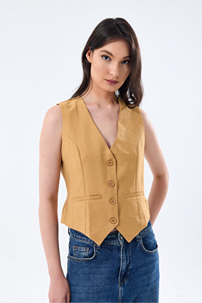 fujya ЖІНОЧИЙ КОЖАН З В-ОБРІЗНИМ КОМИРОМ