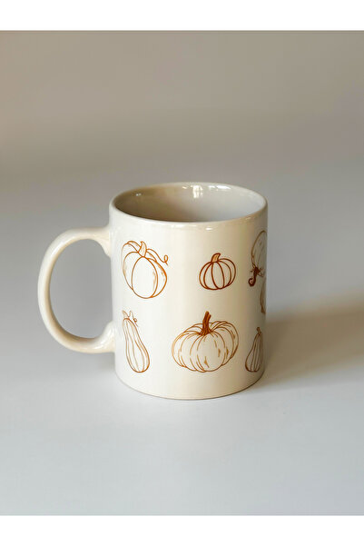 Disante Kabak Desenli Kupa Bardak Seramik Kahve Mug