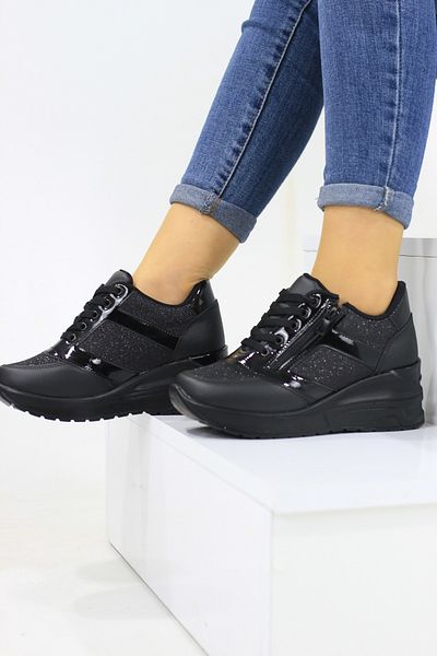 Aleza Shoes Pantofort de damă cu toc pană argintiu confortabil