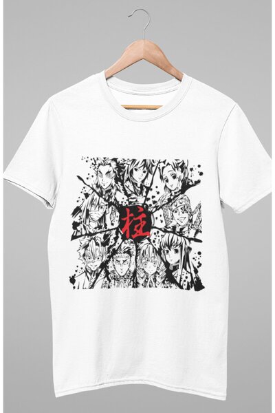 Fuddy Moda Oversize kroj Demon Slaier Black Štampano T-shirt, Unisex Anime Št...