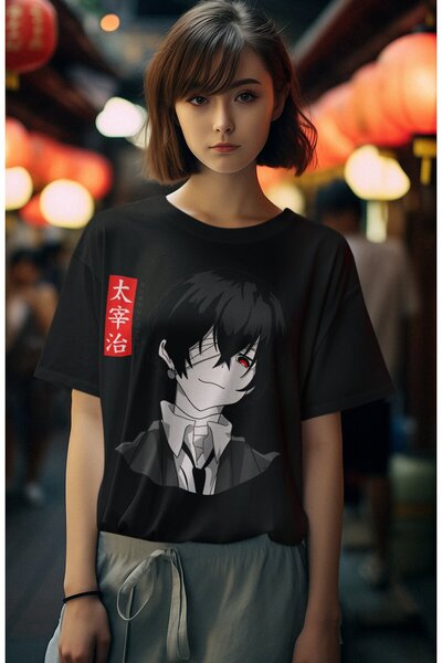 Fuddy Moda Oversize kroj Bungou Stray Dogs majica, unisex anime Štampano T-shirt