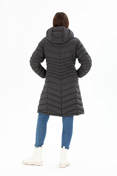 G-FOX Women's Long Removable Hooded Padded Water Repellent Puffer Jacket 8642