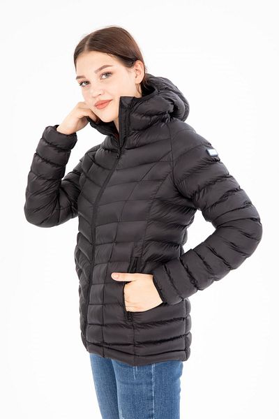 G-FOX Women's Short Fixed Hooded Padded Sports Puffer Jacket 8639