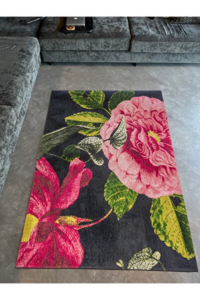 Rugs Modern Halı Mira 1117 Pembe Çiçek Temalı Çok Renkli Dokuma Taban Halı