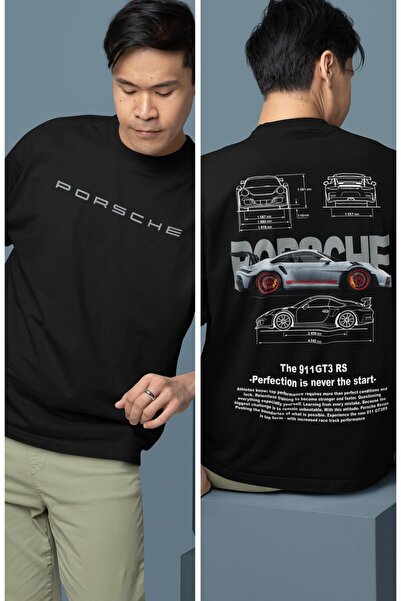 Fuddy Moda Tricou pentru cuplu Porsche 911 GT3 RS Srt cu imprimeu pe spate, g...