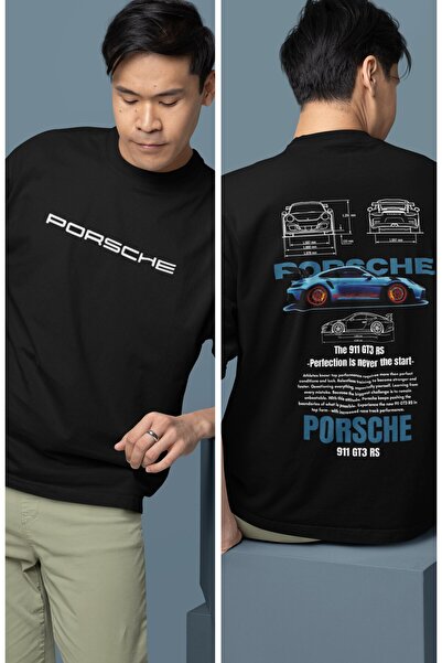 Fuddy Moda Porsche 911 GT3 RS Голяма тениска с принт на гърба - Мъжка и дамск...