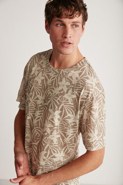 GRIMELANGE Lucas Comfort Khaki / Patterned T-shirt