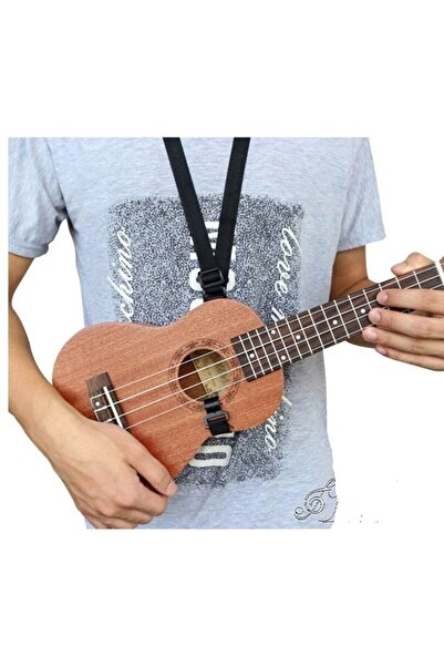 Segah Müzik Siyah Kancalı Kayış Dokuma Ukulele Askısı - Concert Soprano Ukulele Uyumlu