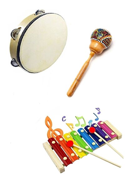 Segah Müzik Ritim Seti - 6 - Orff Set - Marakas, Ksilofon, Zilli Tef