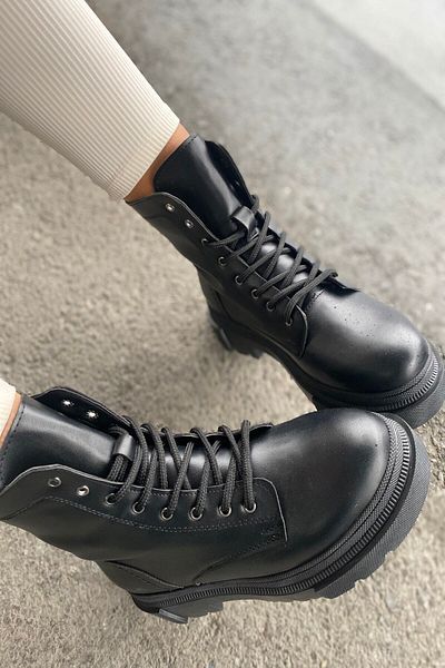İnan Ayakkabı Women's Boots Black (SOLE 5 CM)