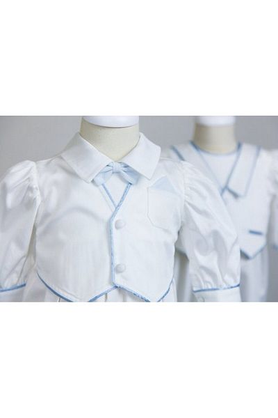 Mede Kids Medekids Bow Tie Jumpsuit Ecru-Blue 0-3 Months