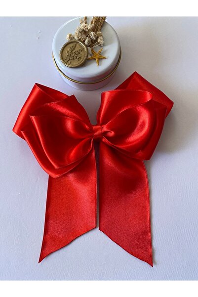 MAKSESUAR Dámská červená luxusní saténová mašle s automatickou sponou