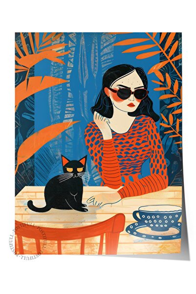 Postifull Çerçevesiz Poster Tablo, Duvar Posteri, Sanatsal Hd Baskı, Kedi Ve ...