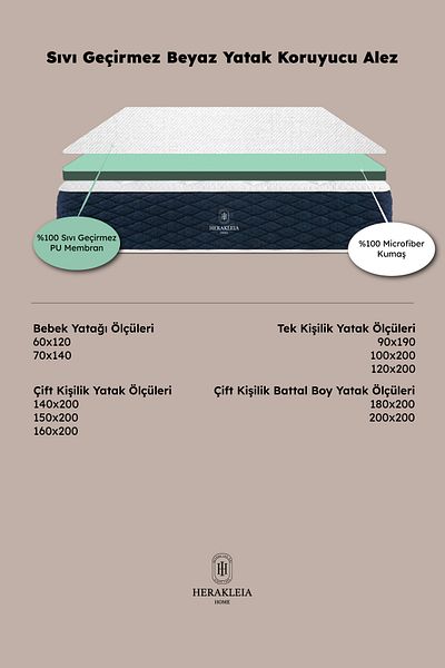 HERAKLEIA HOME Aqua Shield Quadra White Micro 4 Corner Elastic Mattress Liquid Proof Cotton Mattress Protector Mattress (Ped)