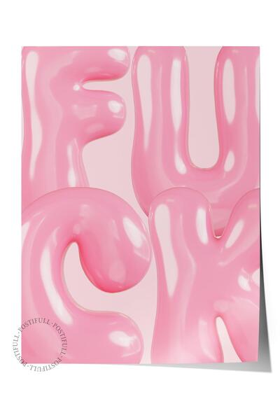 Postifull Çerçevesiz Poster Tablo, Duvar Posteri, Sanatsal Baskı, Pembe Eğlen...