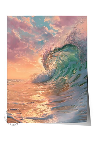 Postifull Çerçevesiz Poster Tablo, Duvar Posteri, Sanatsal Hd Baskı, Deniz Fırtınası , Maximalist No:294