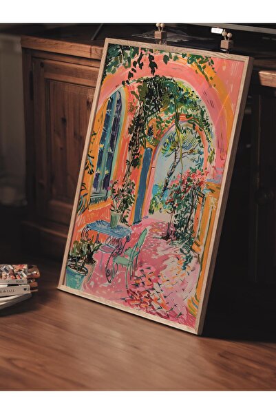 Postifull Çerçevesiz Poster Tablo, Duvar Posteri, Sanatsal Hd Baskı, Rengarenk Bahçe Yolu , Maximalist No:51