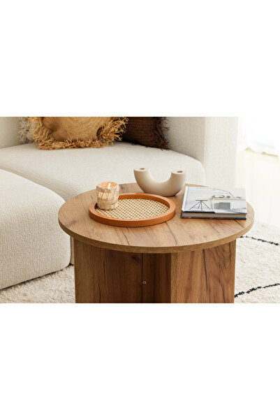 Maison Avf Rattan Hazeran Yuvarlak Tepsi Cappuccino (%100 DOĞAL HAZERAN) M030