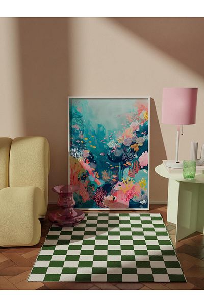 Postifull Frameless Poster Painting, Wall Poster, Artistic Hd Print, Coral Reef , Maximalist No:6