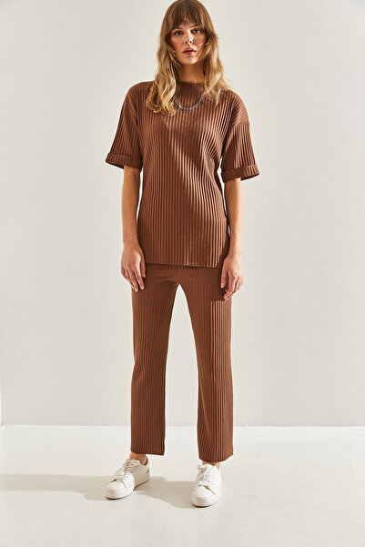 Bianco Lucci Dámská žebrovaná košilka - spodní a horní sada60201020