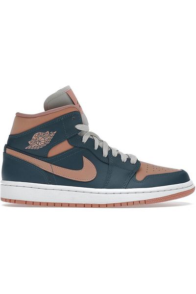 Nike حذاء رياضي نسائي من Air Jordan 1 Mid Dark Teal Green Bq6472-308