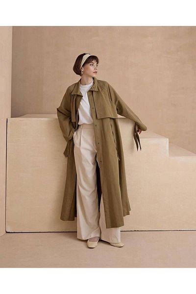 Hena Store Brown Trench Coat Shoes
