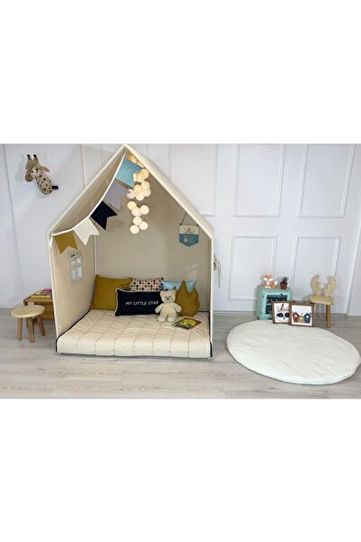 PAMUKA Natural Perdesiz Montessori Oyun Evi+Oyun Halısı