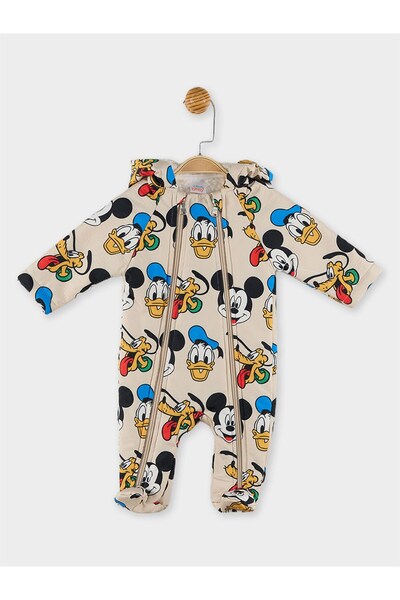 Minnie Mouse Mickey Licensed Baby Plush Inside Hooded Outerwear Jumpsuit 20161