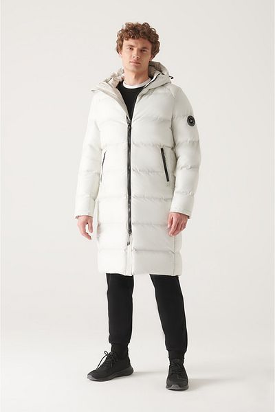Avva Weißer, wasserabweisender, winddichter Kapuzenkragen, aufblasbarer Unisex-Mantel A22y6068