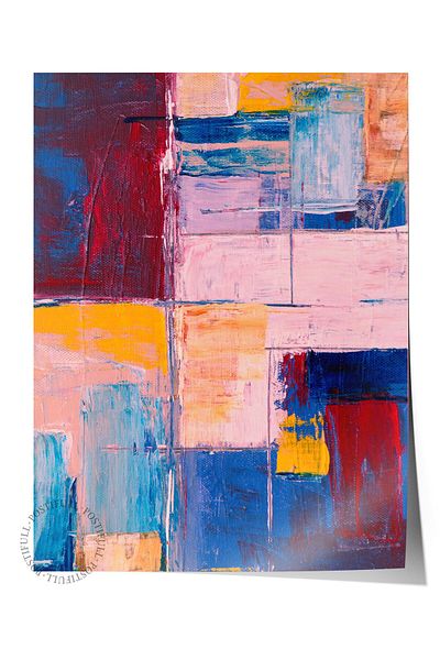 Postifull Frameless Poster Painting, Wall Poster, Artistic Hd Print, Color Blocks , Maximalist No:179