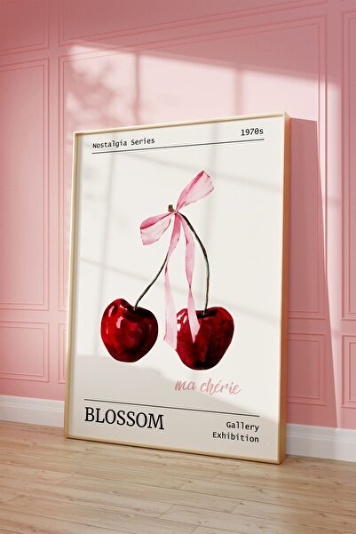 Vinca Prints Pink Bows Coquette Estetik Poster, Balletcore Estetik Poster, Pinterest Poster, Cherry Poster