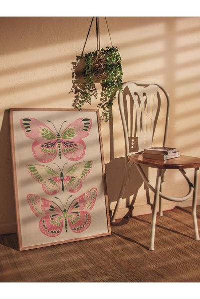 Postifull Çerçevesiz Poster Tablo, Duvar Posteri, Sanatsal Hd Baskı, Uçuşan Kelebek , Maximalist No:90