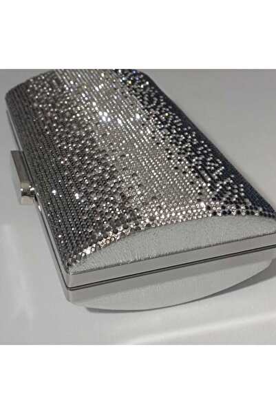 Şarra Gossi Gece Çantası Taşlı Gümül Abiye Çanta Gece Çantası Portföy Clutch