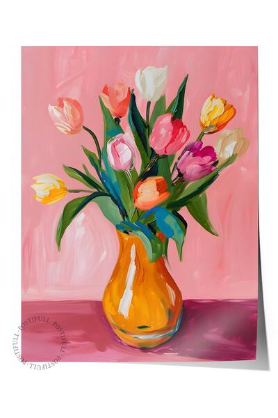 Postifull Çerçevesiz Poster Tablo, Duvar Posteri, Sanatsal Hd Baskı, Vazodaki...