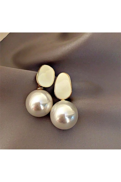 DESİGNEDBYD Modern Top İncili Uzun Sallantılı İnci Küpe