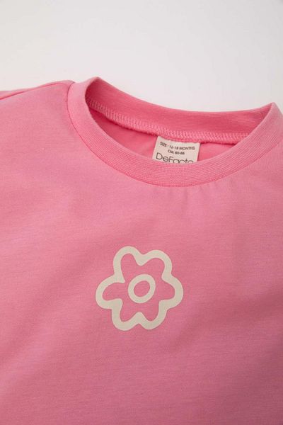DeFacto Printed Short Sleeve T-shirt for Baby Girl - Crew Neck Z9212A224SM