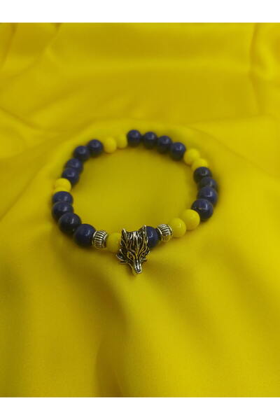 Demeter Sarı Lacivert Taraftar Bileklik Kurt -1