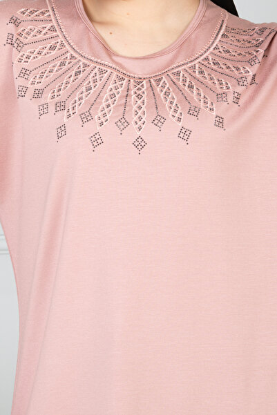 nacar çarşı Women's Pink Mother Combed Cotton Blouse