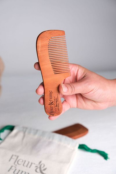 Fleur Fume 100% Natural Cherry Wood Baby Comb