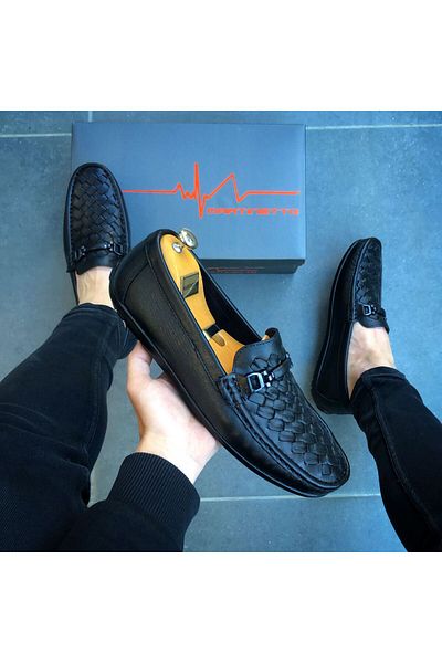 Martinetto GENUINE LEATHER BLACK NEW SEASON SUMMER LOAFER DAILY MEN'S SHOES GÇ11811700