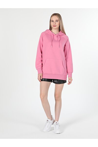 Colin's Γυναικείο φούτερ Regular Fit με κουκούλα ροζ