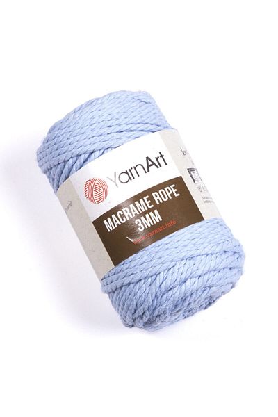 Yarnart Σχοινί Macrame 3 mm - Σχοινί Πλεκτομηχανής Μακραμέ Baby Blue-760