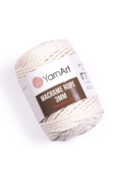 Yarnart Σχοινί Macrame 3 Mm - Σχοινί Πλεκτομηχανής Μακραμέ Υπόλευκο-752