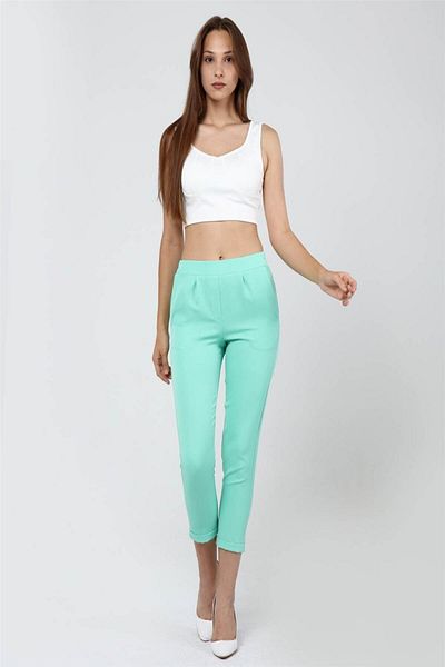 HomeStore Hose D-Bein 2 2 Ziertaschen Taille 1⁄2 elastisch – Mint