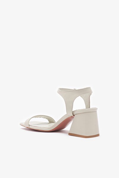 Louis Cardy Elly Beige Genuine Leather Women's Heeled Shoes