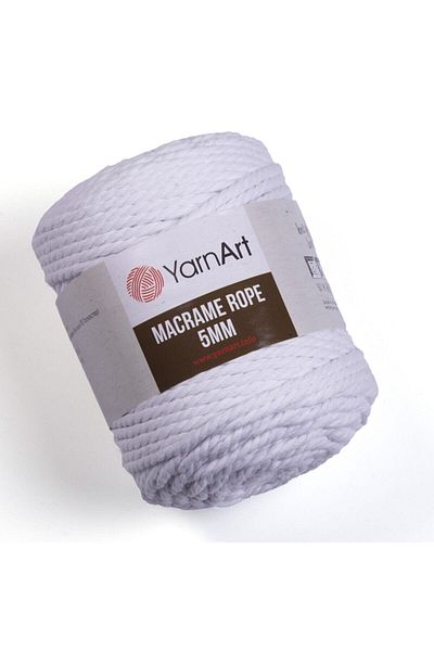 Yarnart Σχοινί Macrame 5 Mm - Μακραμέ Χειροποίητο Πλεκτό Σχοινί Λευκό-751