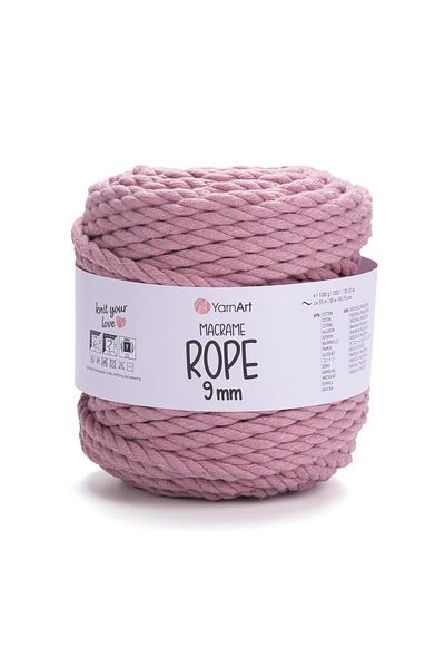 Yarnart MACRAME ROPE 9MM - ΜΑΚΡΑΜΕ ΧΕΙΡΟΠΟΙΗΤΟ ΣΧΟΙΝΙ ΠΛΕΚΤΟ ΡΟΖ-792