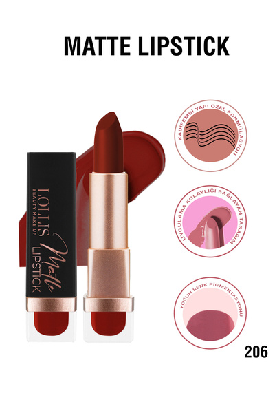 Lollis Matte Lipstick 206 / Mat Ruj 206