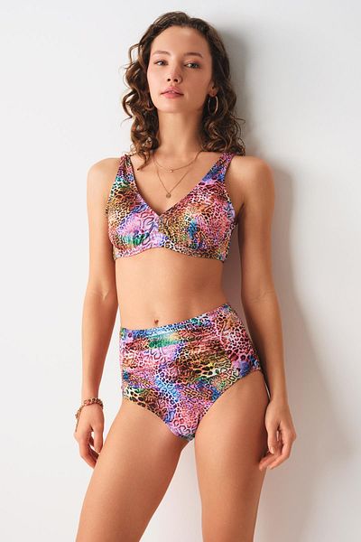 Pierre Cardin Bikini Bardot cu talie înaltă Leopard cu un singur fund 239205 -D