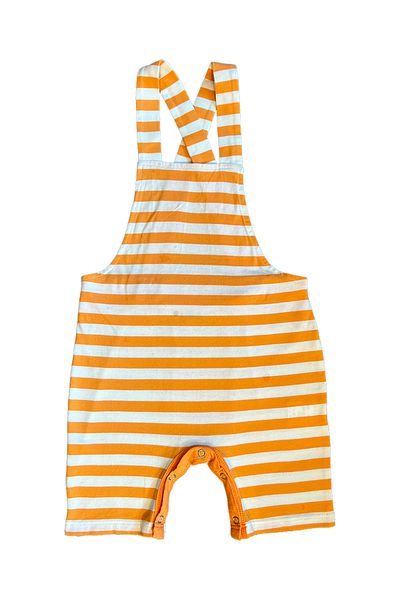Verte Vallée ORANGE STRIPES UNISEX BABY SALOPET